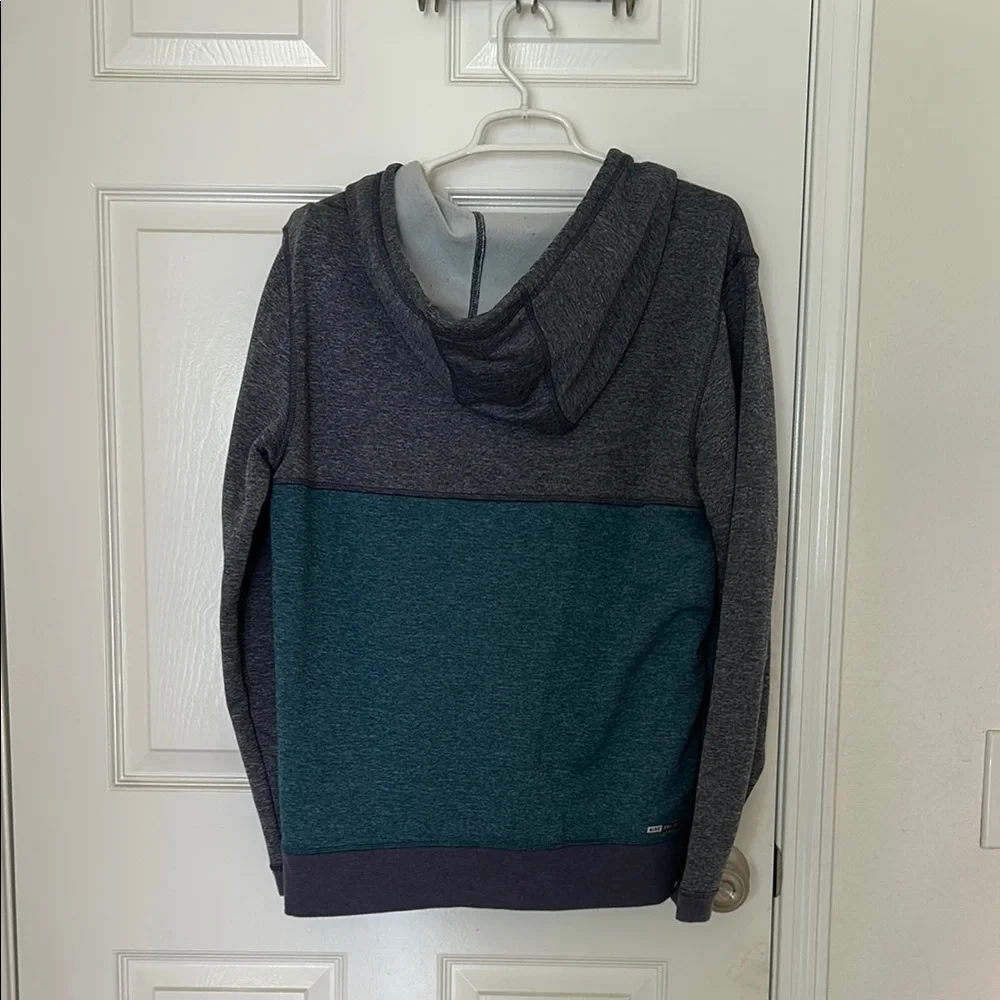 Hurley Big Boys Gray and Teal Zip-up Hoodie Sz Large
